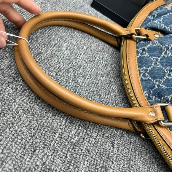 100% AUTHENTIC GUCCI GG CANVAS LEATHER SUKEY SHOULDER BAG - Picture 9 of 14